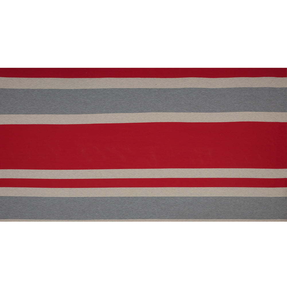 Red, Oatmeal and Gray Awning Striped Jersey Folded Red, Oatmeal and Gray Awning Striped Jersey Folded