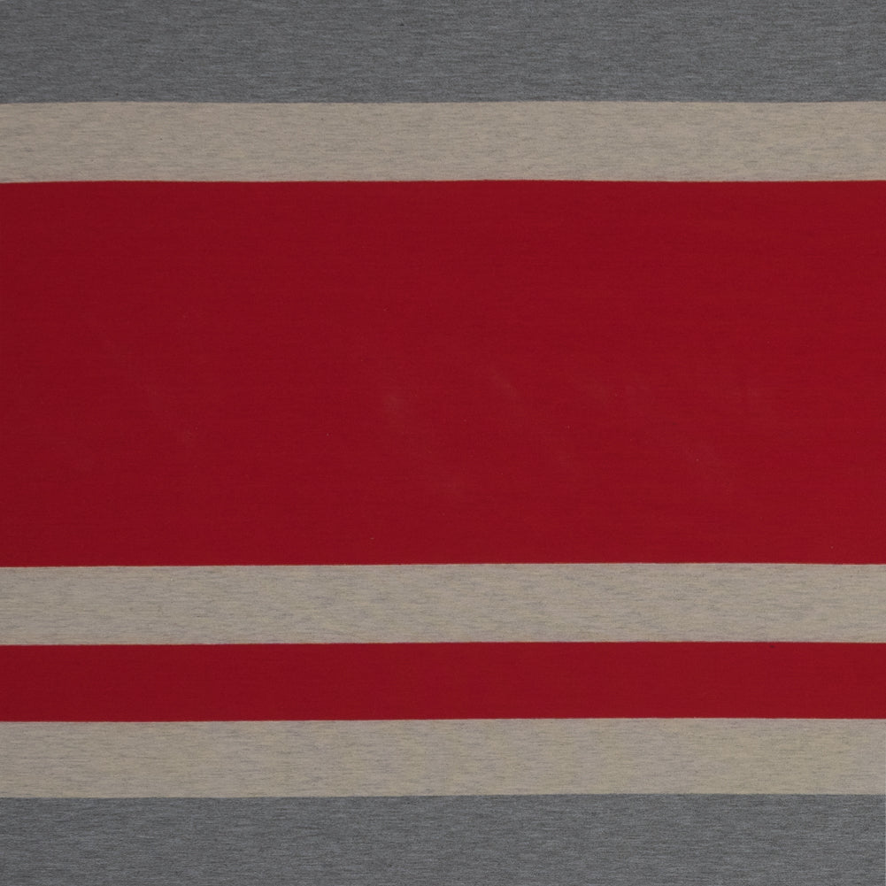 Red, Oatmeal and Gray Awning Striped Jersey Red, Oatmeal and Gray Awning Striped Jersey