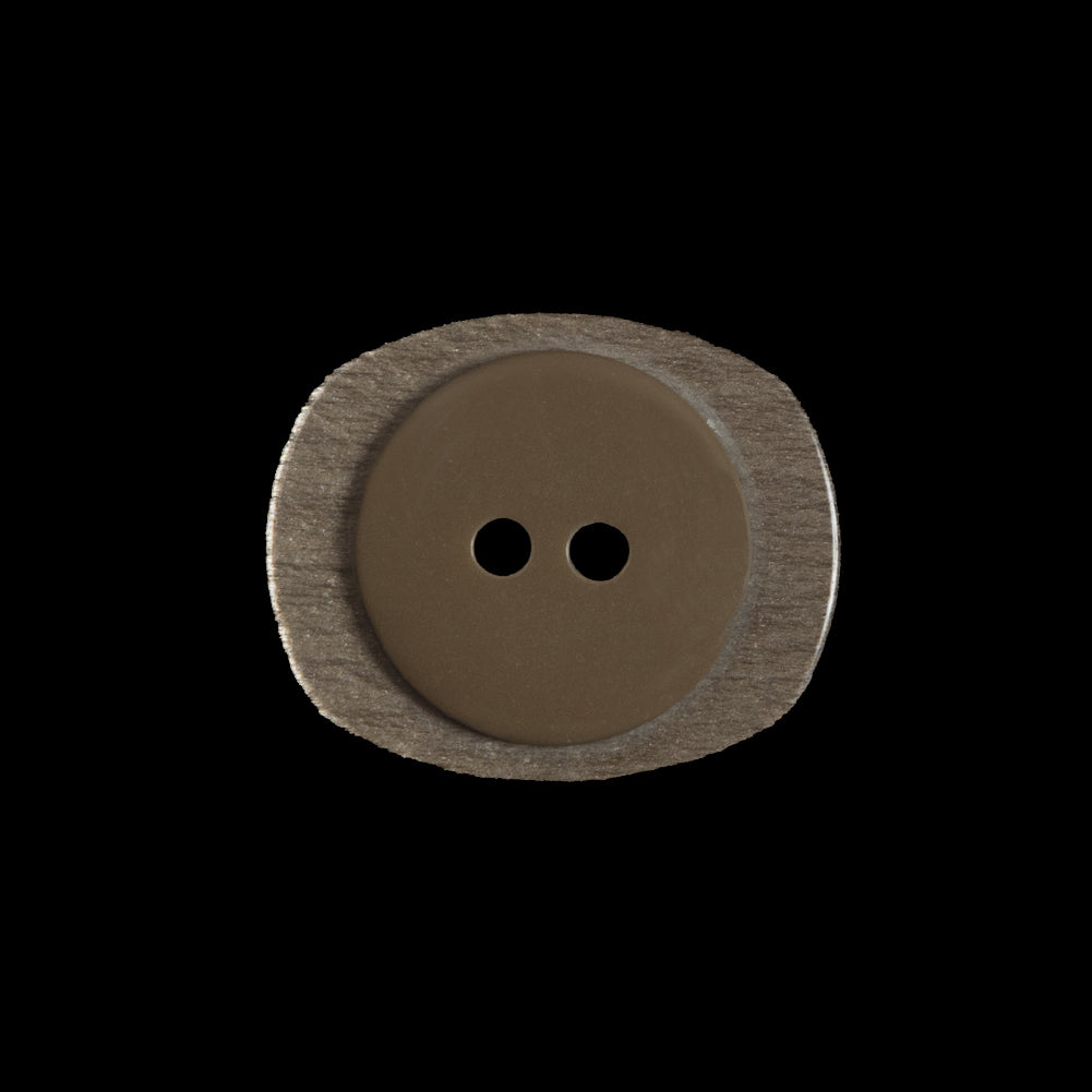Beige Iridescent 2-Hole Plastic Button - 36L/23mm Detail Beige Iridescent 2-Hole Plastic Button - 36L/23mm Detail