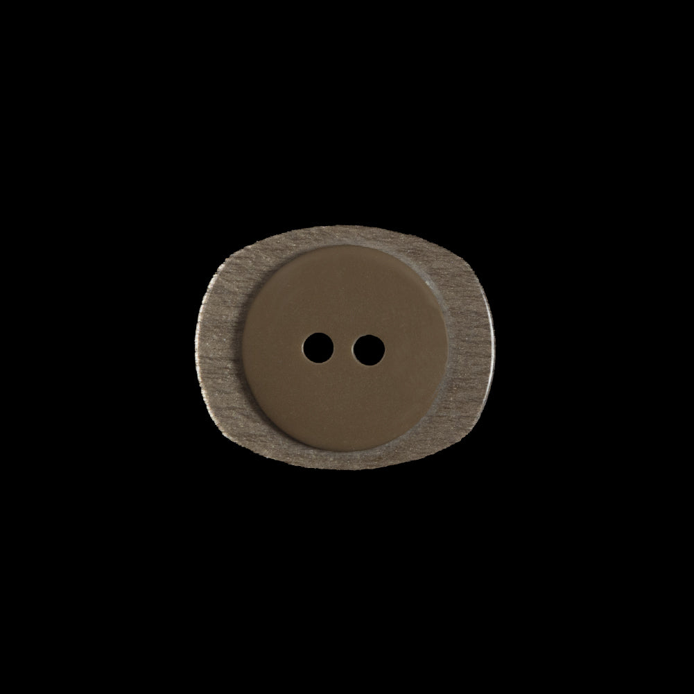 Beige Iridescent 2-Hole Plastic Button - 28L/18mm Detail Beige Iridescent 2-Hole Plastic Button - 28L/18mm Detail