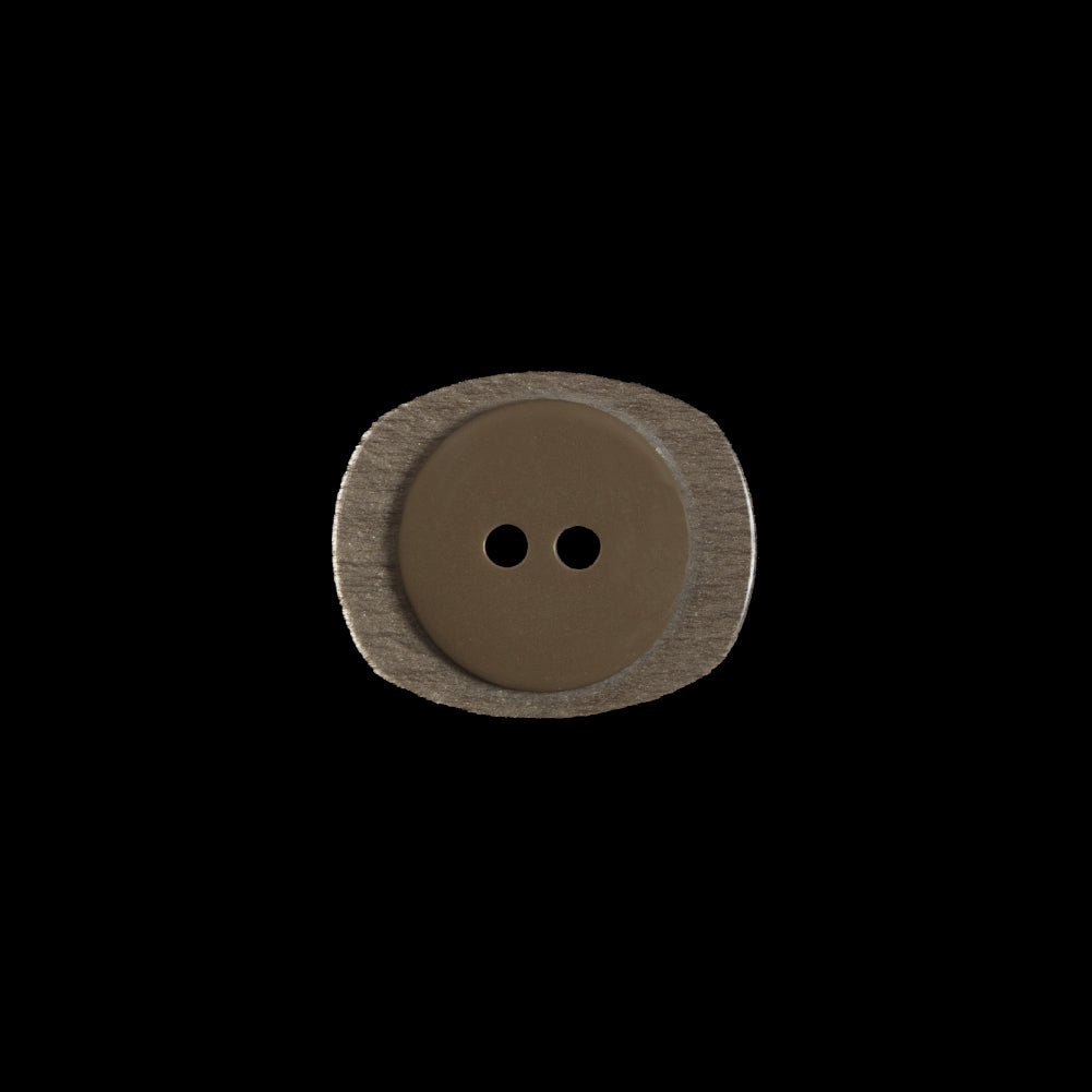 Beige Iridescent 2-Hole Plastic Button - 24L/15mm Detail Beige Iridescent 2-Hole Plastic Button - 24L/15mm Detail