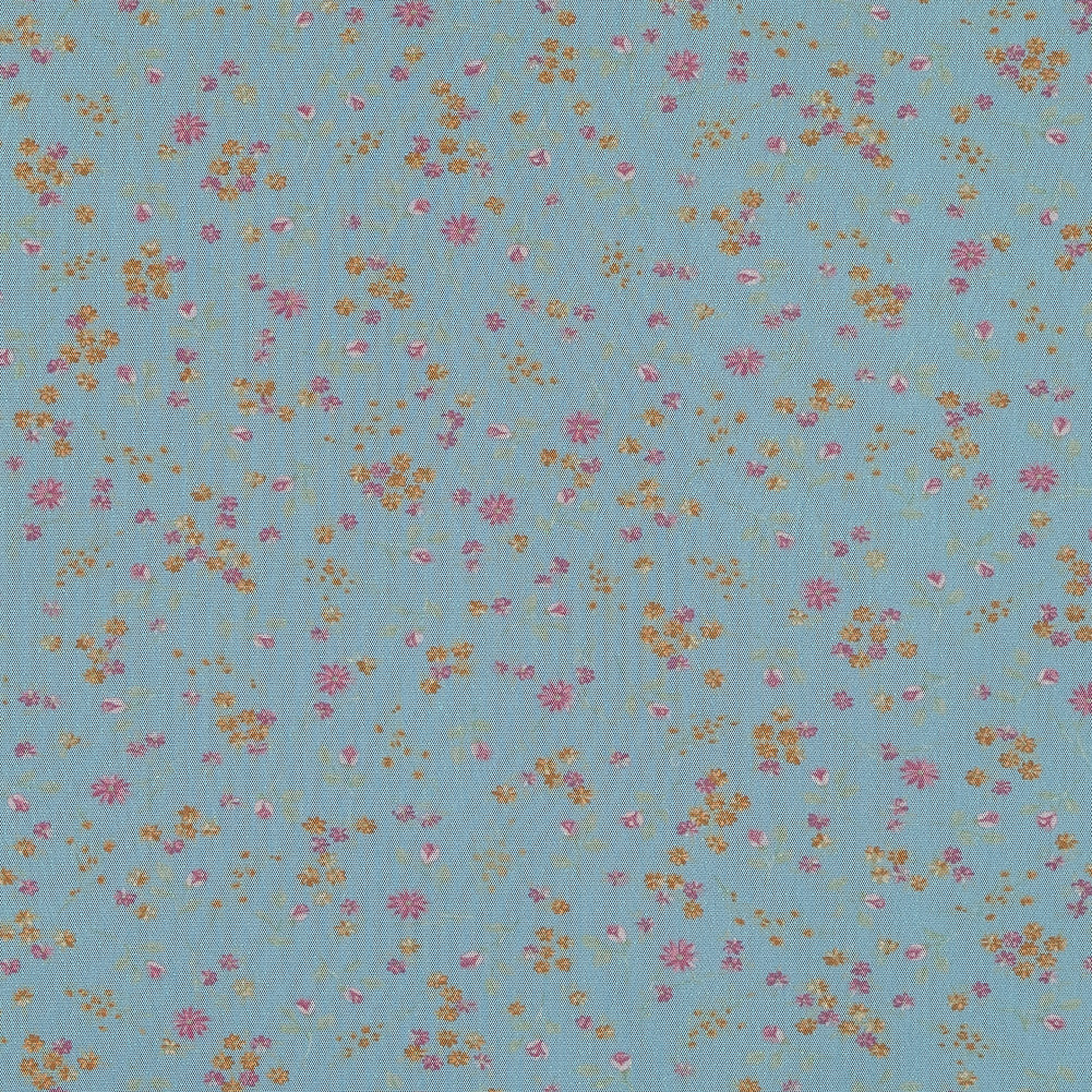 Blue, Pink and Orange Floral Polyester Mesh Blue, Pink and Orange Floral Polyester Mesh