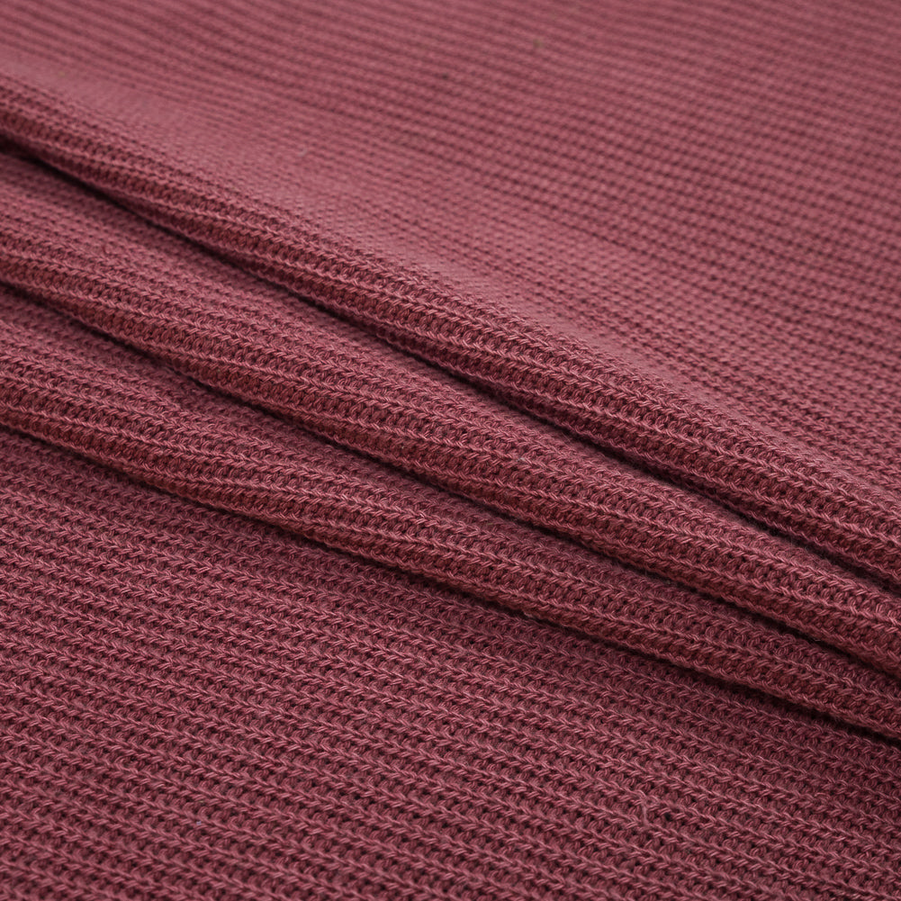 Mauve Cotton Chunky Rib Knit Folded Mauve Cotton Chunky Rib Knit Folded