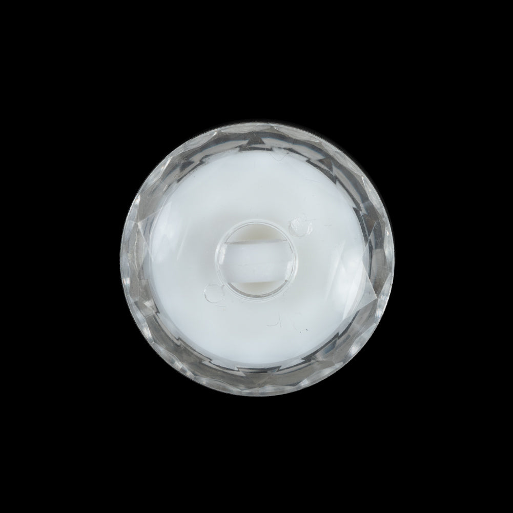 White and Clear Plastic Shank-Back Button - 36L/23mm Detail White and Clear Plastic Shank-Back Button - 36L/23mm Detail
