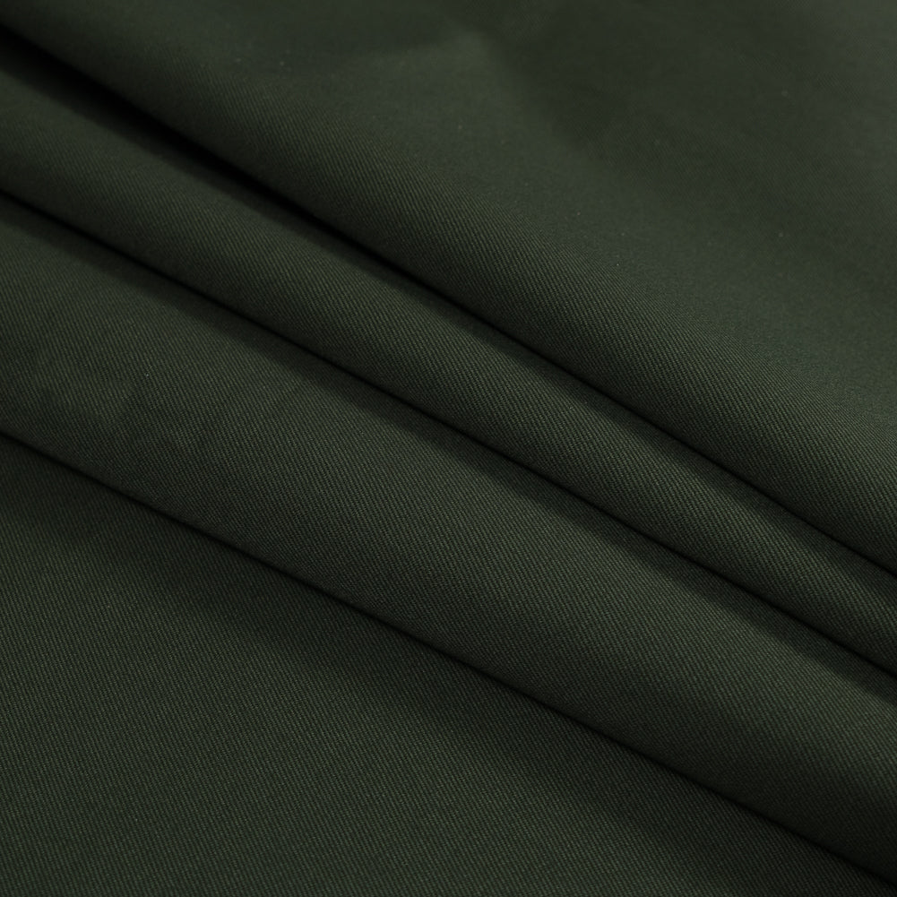 Olive Stretch Cotton Twill Folded Olive Stretch Cotton Twill Folded