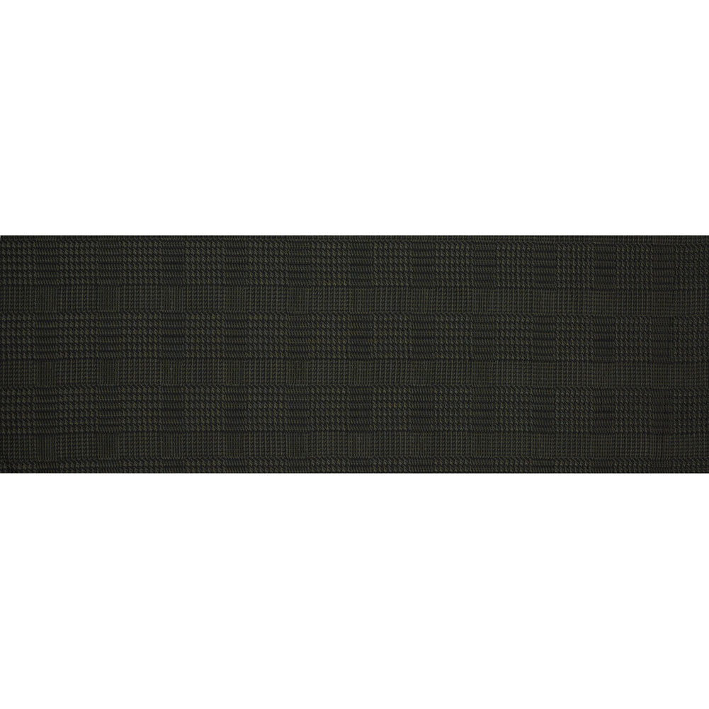 Olive and Black Glen Plaid Stretch Brocade Full Olive and Black Glen Plaid Stretch Brocade Full