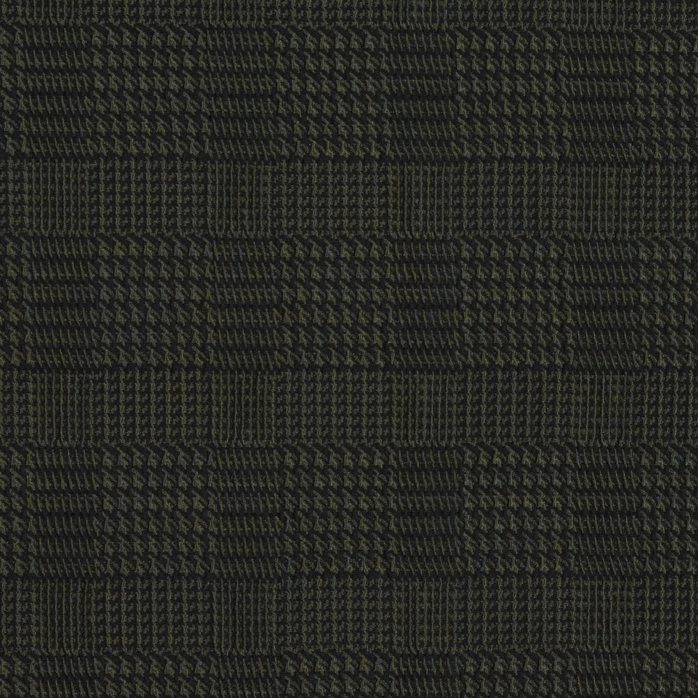 Olive and Black Glen Plaid Stretch Brocade Olive and Black Glen Plaid Stretch Brocade