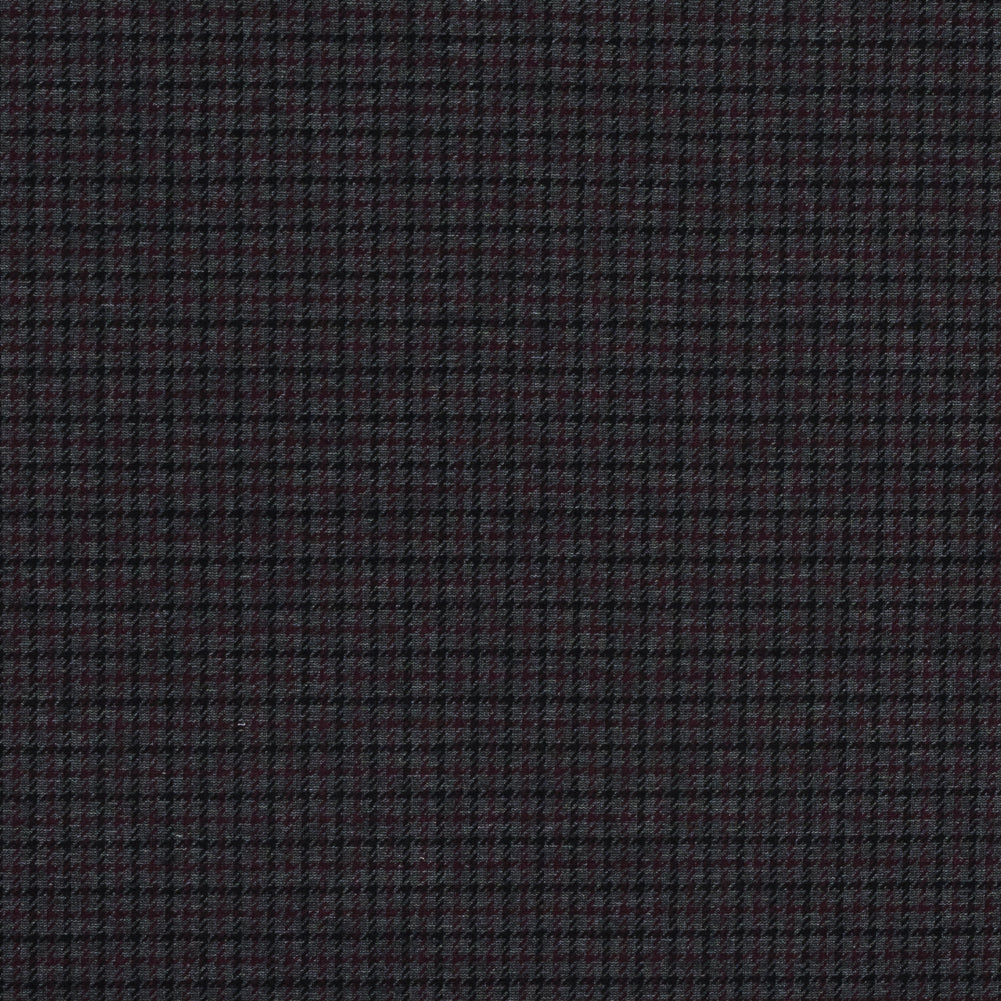 Burgundy, Black and Gray Tattersall Check Ponte Knit Burgundy, Black and Gray Tattersall Check Ponte Knit