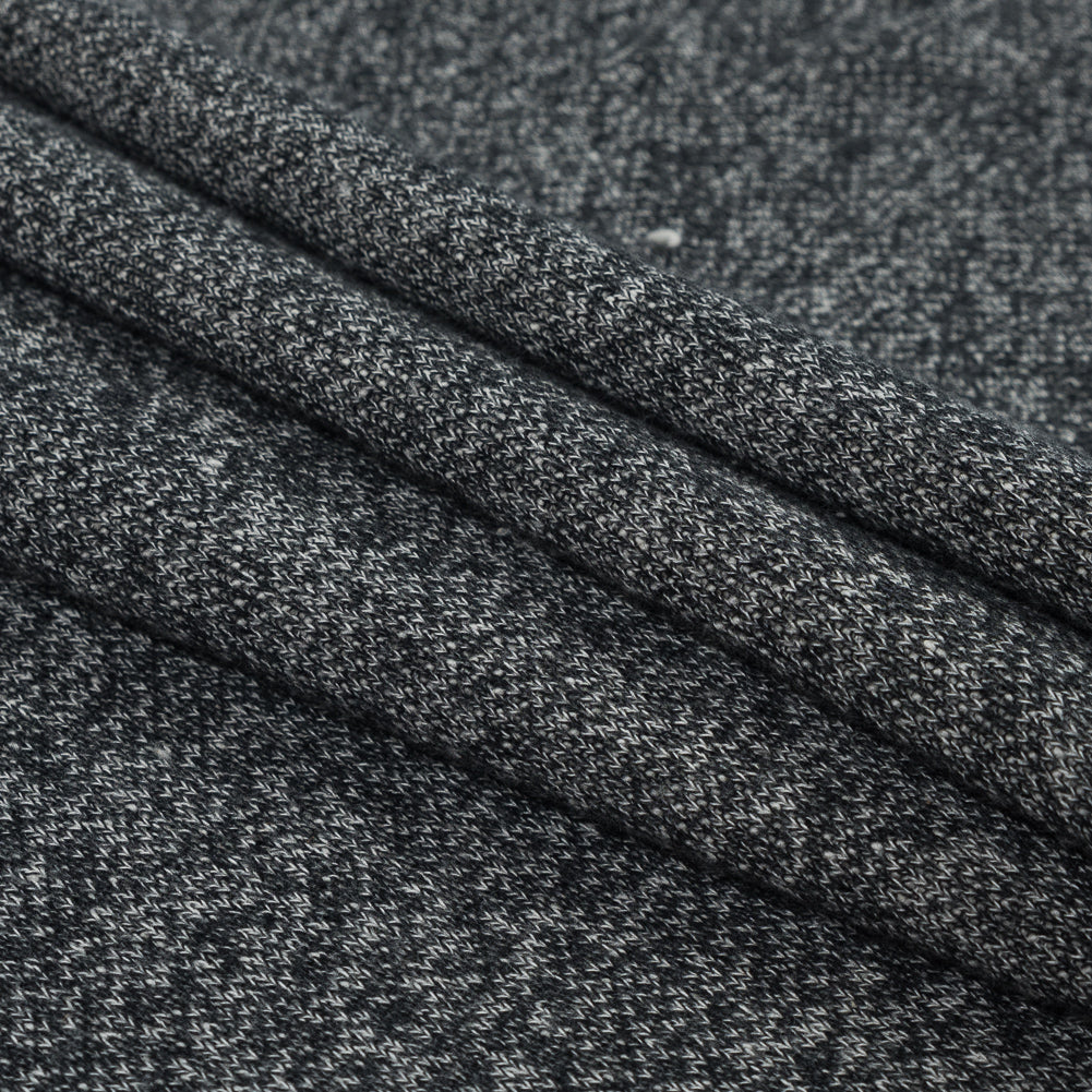 Thick Cotton French Terry - Heather Charcoal Detail Thick Cotton French Terry - Heather Charcoal Detail
