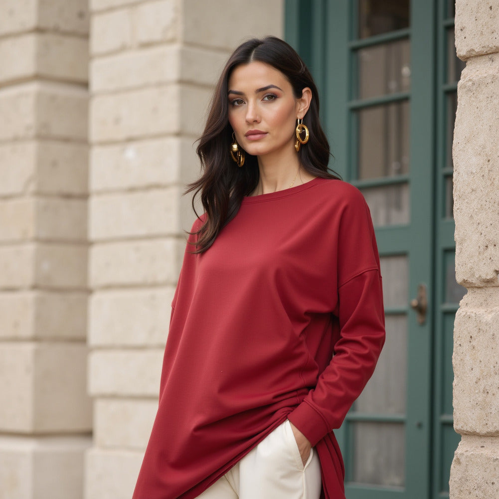 Bamboo Stretch French Terry - Chili - Emei Collection Bamboo Stretch French Terry - Chili - Emei Collection