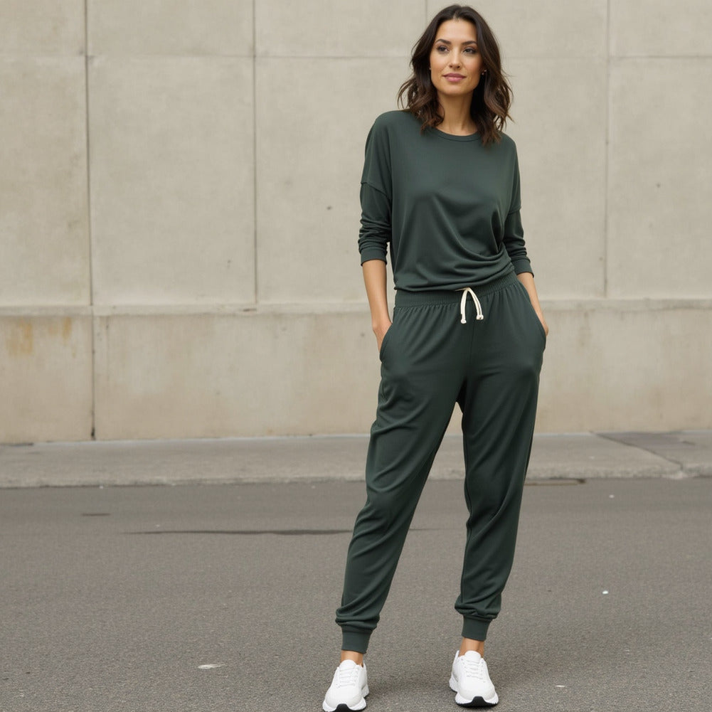 Bamboo Stretch French Terry - Pine - Emei Collection Bamboo Stretch French Terry - Pine - Emei Collection