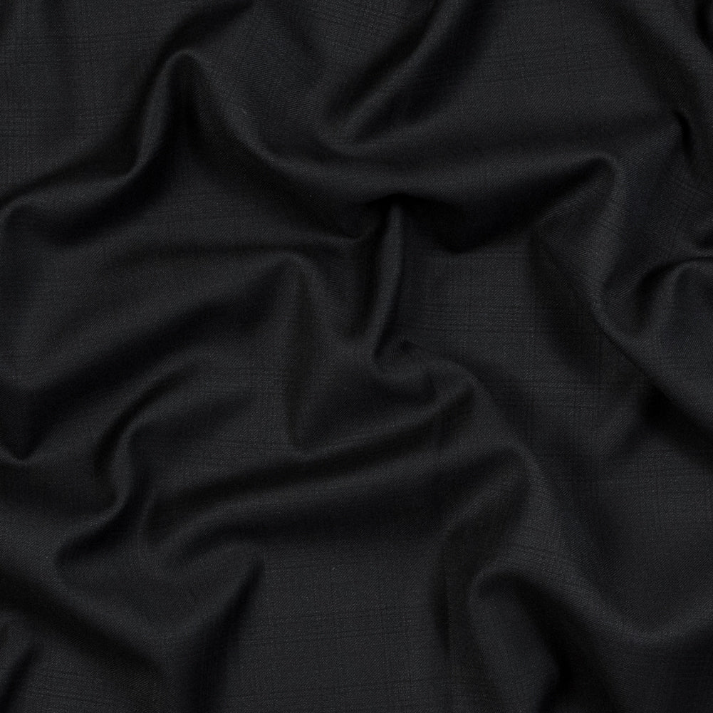 Black Plaid Super 140 Wool Suiting Black Plaid Super 140 Wool Suiting