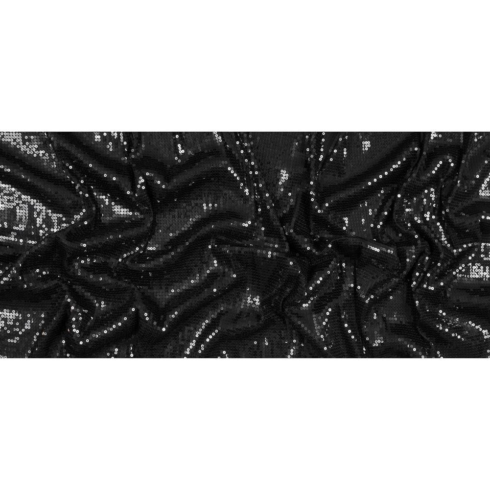Black Jersey Knit with All-Over Circle Sequins Full Black Jersey Knit with All-Over Circle Sequins Full