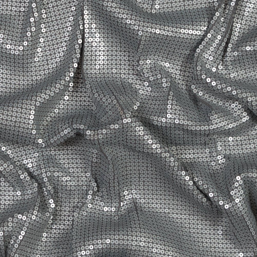 Jersey Knit with All-Over Circle Sequins - Silver Jersey Knit with All-Over Circle Sequins - Silver