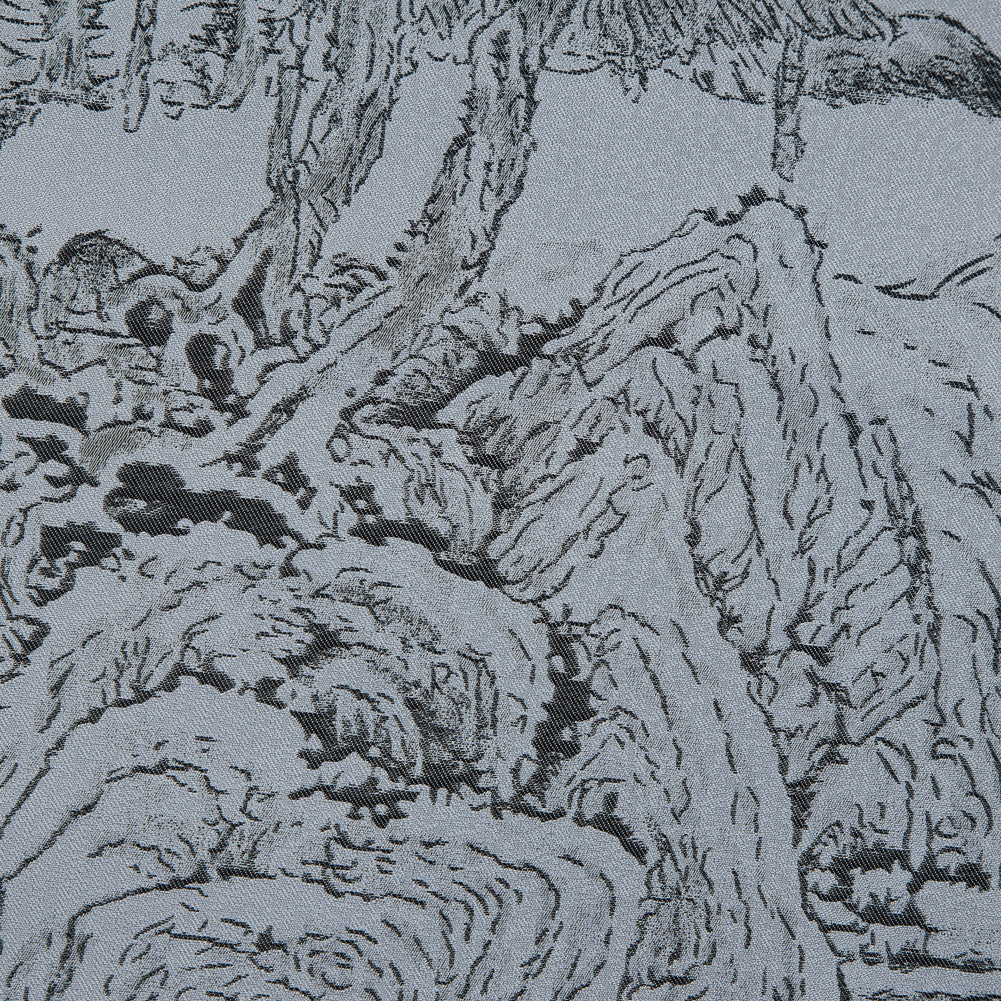 Silver and Black Landscape Jacquard Panel Detail Silver and Black Landscape Jacquard Panel Detail