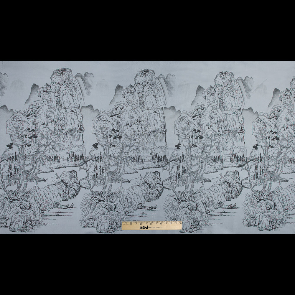 Silver and Black Landscape Jacquard Panel Full Silver and Black Landscape Jacquard Panel Full