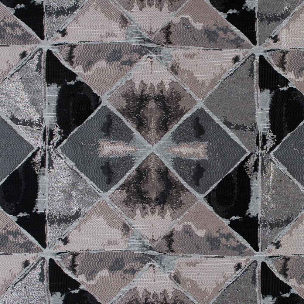 Pink, Silver and Black Abstract Diamond Brocade Pink, Silver and Black Abstract Diamond Brocade