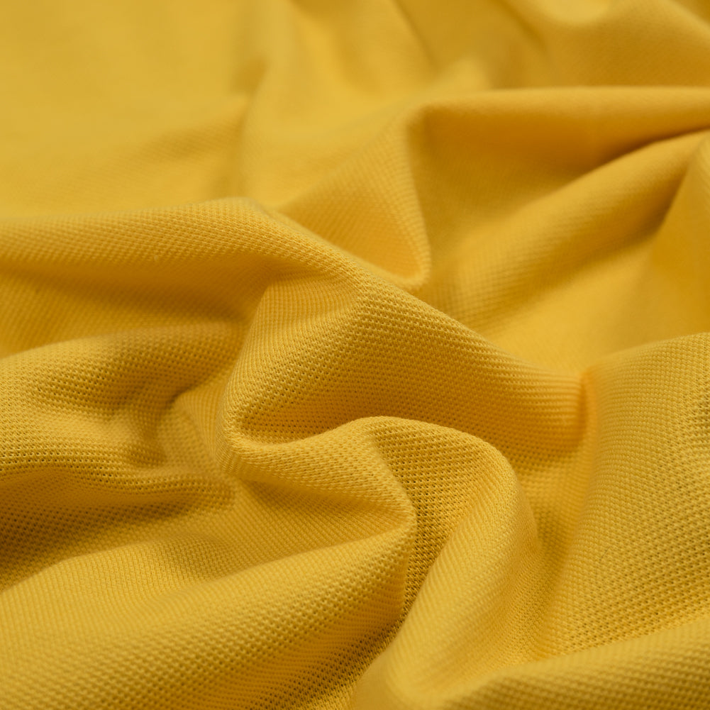 Gamboge Cotton and Polyester Knit Pique Full Gamboge Cotton and Polyester Knit Pique Full