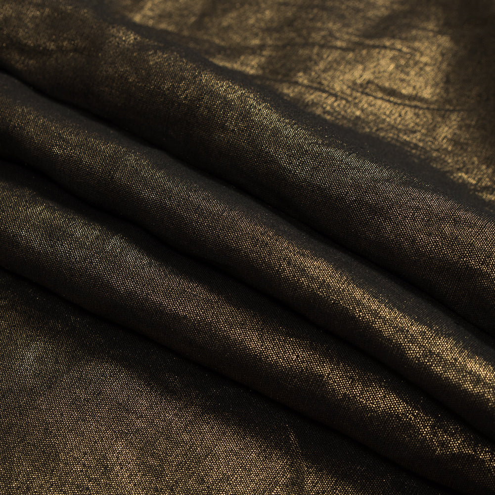 Simone Black Lightweight Woven with Metallic Gold Foil Detail Simone Black Lightweight Woven with Metallic Gold Foil Detail