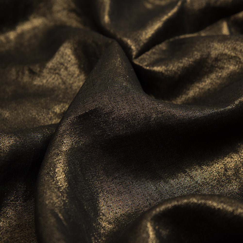 Simone Black Lightweight Woven with Metallic Gold Foil Full Simone Black Lightweight Woven with Metallic Gold Foil Full
