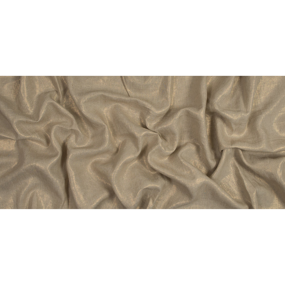 Medium Weight Linen Woven with Metallic Foiling - Oatmeal and Gold - Bianca Collection Folded Medium Weight Linen Woven with Metallic Foiling - Oatmeal and Gold - Bianca Collection Folded
