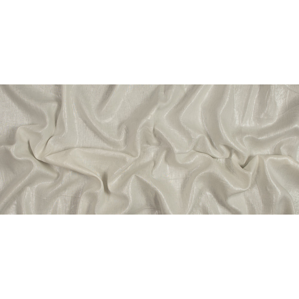 Medium Weight Linen Woven with Metallic Foiling - Ivory and Silver - Bianca Collection Folded Medium Weight Linen Woven with Metallic Foiling - Ivory and Silver - Bianca Collection Folded