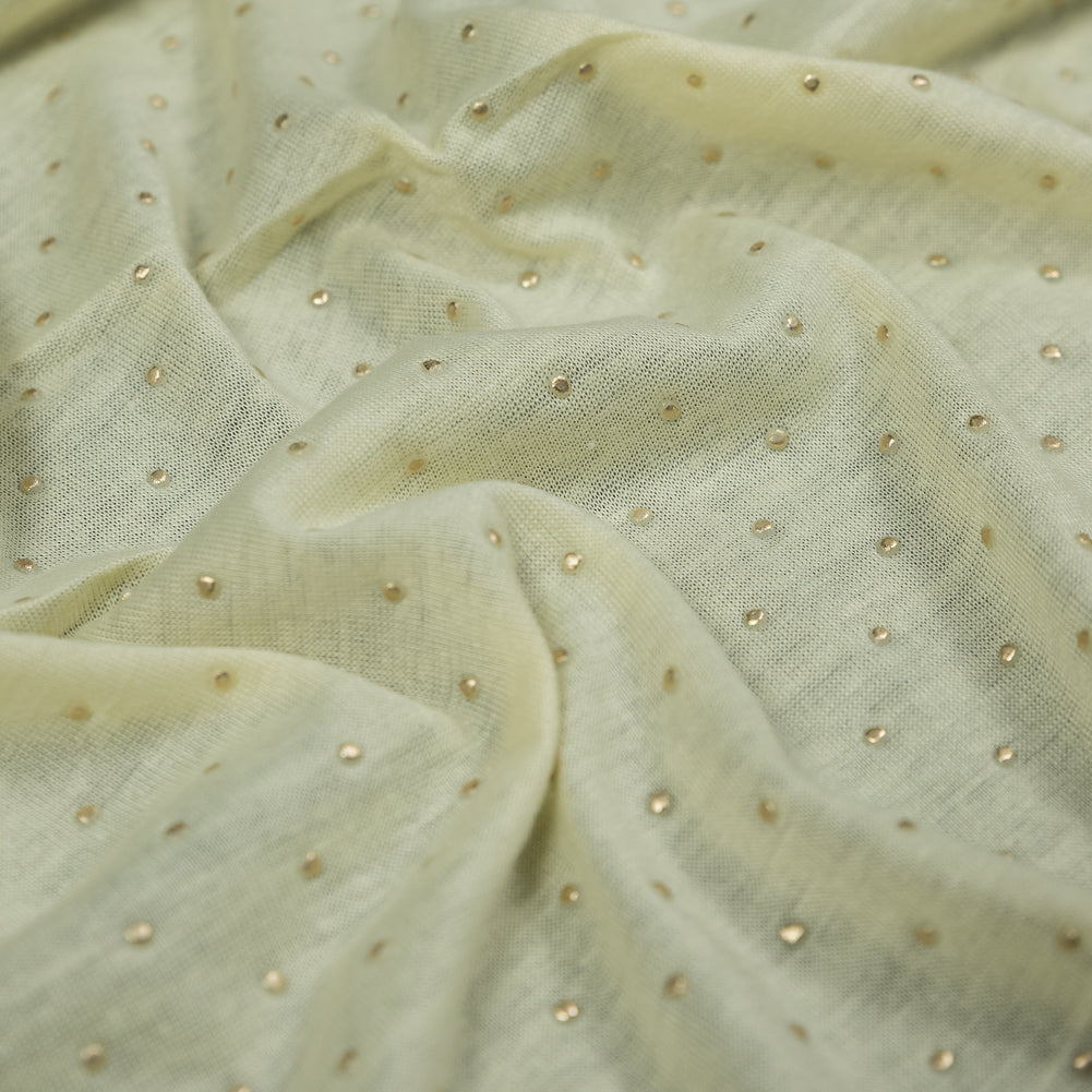 Yellow Gold-Dotted Polyester Jersey Detail Yellow Gold-Dotted Polyester Jersey Detail