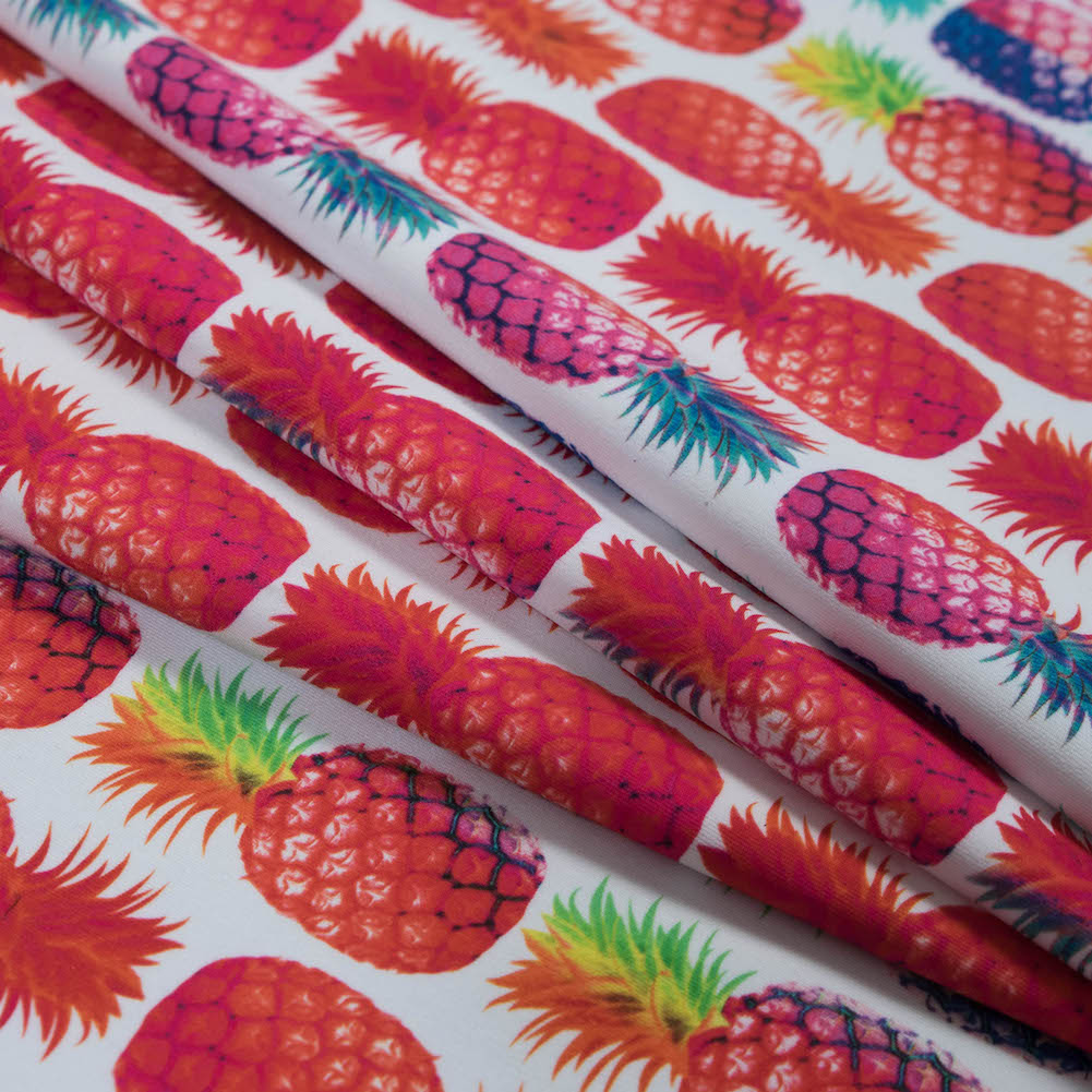 Compression Swimwear Tricot, UV Protective with Aloe Vera Microcapsules - Rainbow Pineapples - Caye Collection Folded Compression Swimwear Tricot, UV Protective with Aloe Vera Microcapsules - Rainbow Pineapples - Caye Collection Folded