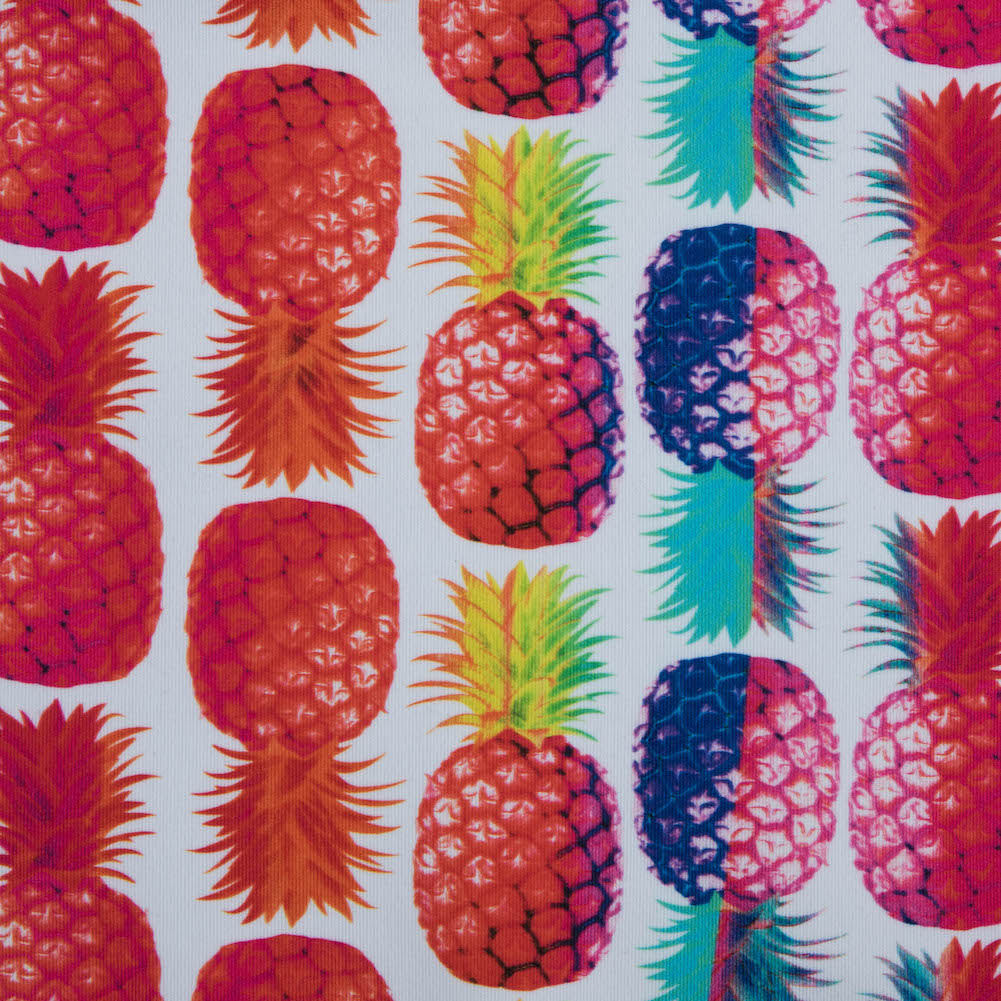 Compression Swimwear Tricot, UV Protective with Aloe Vera Microcapsules - Rainbow Pineapples - Caye Collection Detail Compression Swimwear Tricot, UV Protective with Aloe Vera Microcapsules - Rainbow Pineapples - Caye Collection Detail