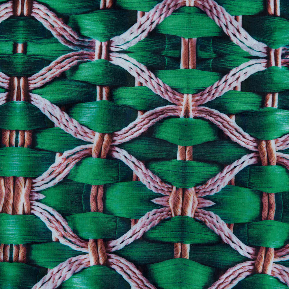 Compression Swimwear Tricot, UV Protective with Aloe Vera Microcapsules - Green Woven Ropes - Caye Collection Full Compression Swimwear Tricot, UV Protective with Aloe Vera Microcapsules - Green Woven Ropes - Caye Collection Full