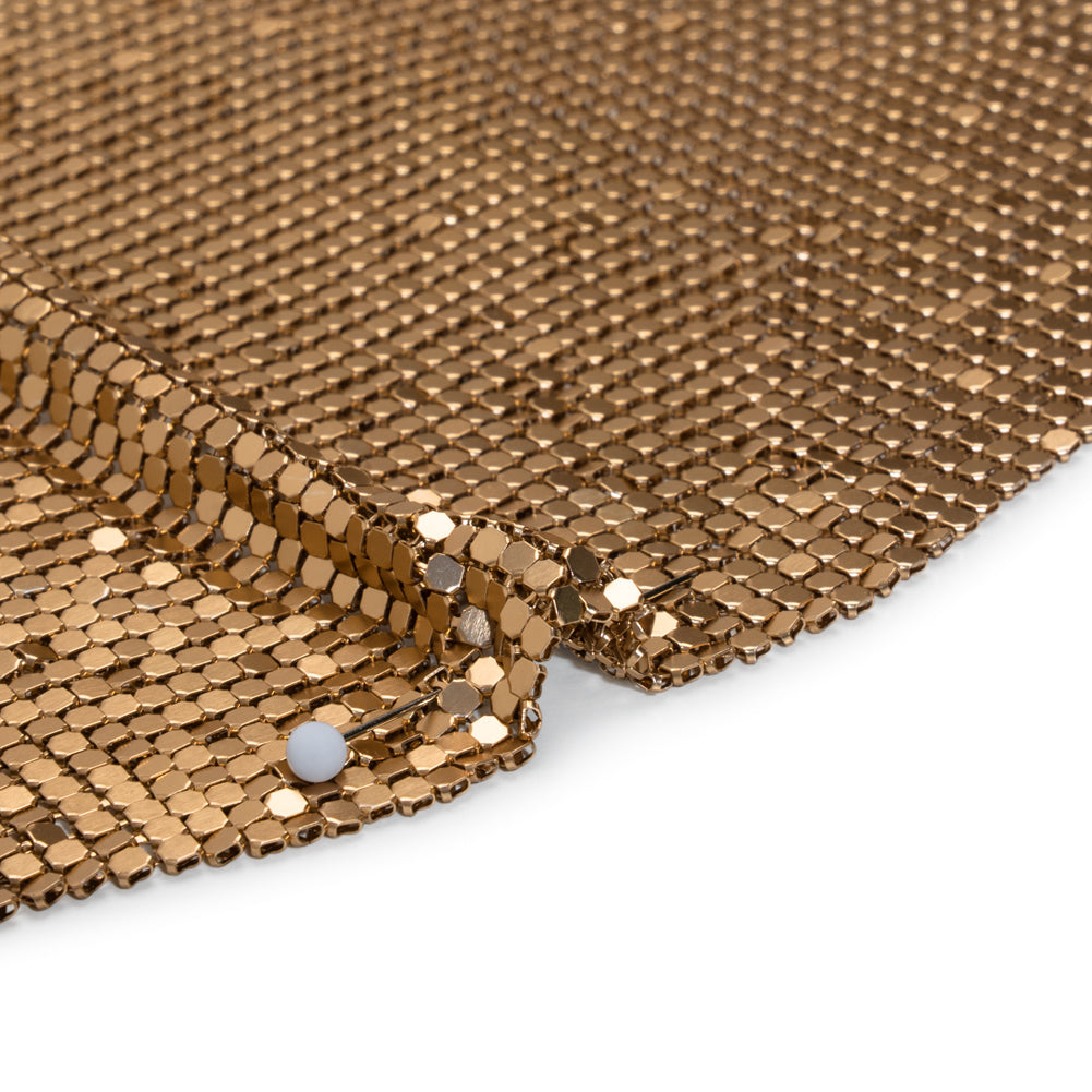 Aluminum Chainmail Fabric Panel, 3mm Tubular - Gilded Bronze - Joan Collection Aluminum Chainmail Fabric Panel, 3mm Tubular - Gilded Bronze - Joan Collection