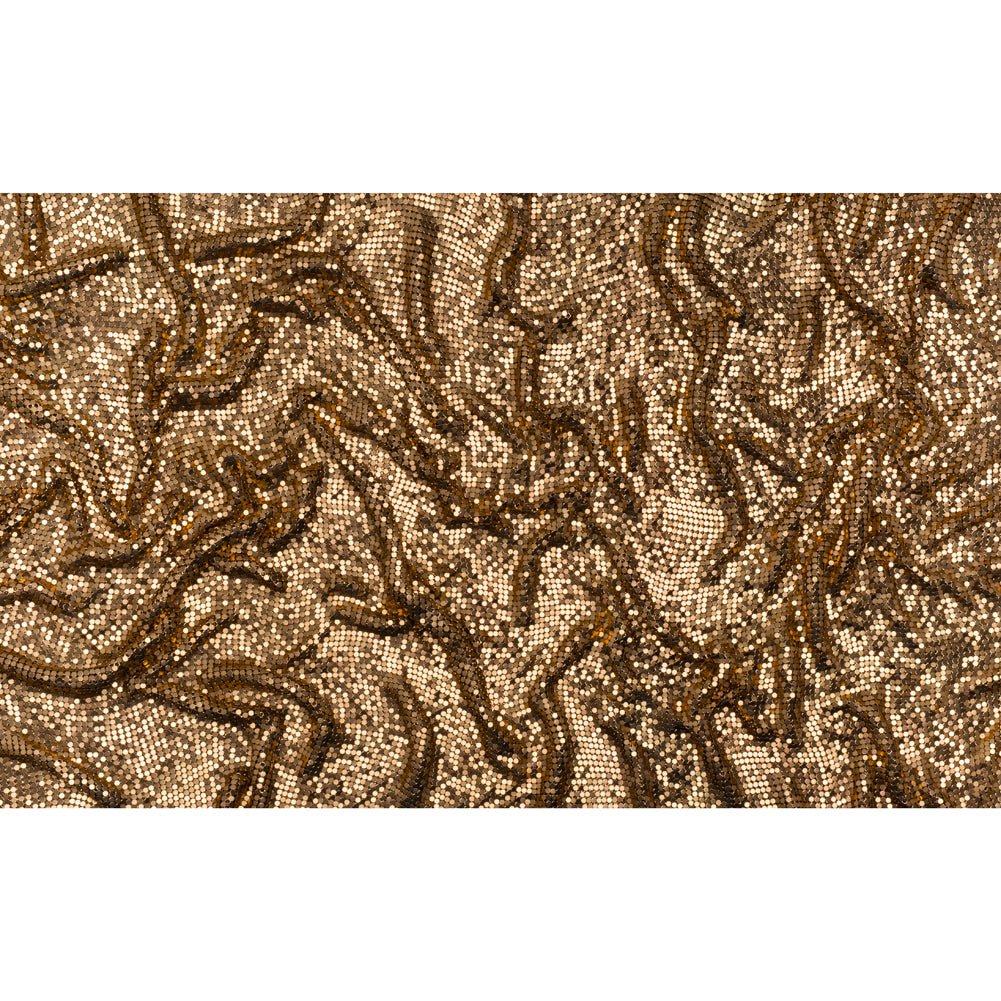 Aluminum Chainmail Fabric Panel, 3mm Tubular - Gilded Bronze - Joan Collection Aluminum Chainmail Fabric Panel, 3mm Tubular - Gilded Bronze - Joan Collection