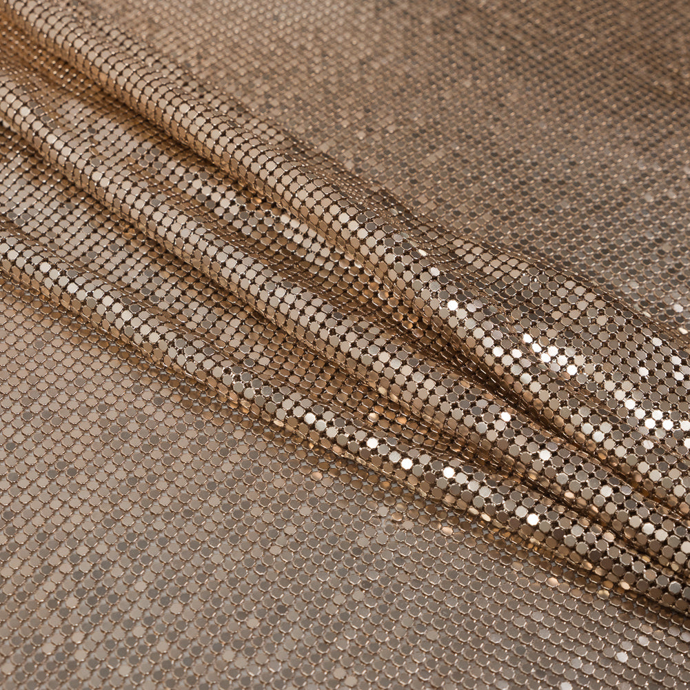 Mood Exclusive Joan Rose Gold Tubular Chainmail Fabric Mood Exclusive Joan Rose Gold Tubular Chainmail Fabric