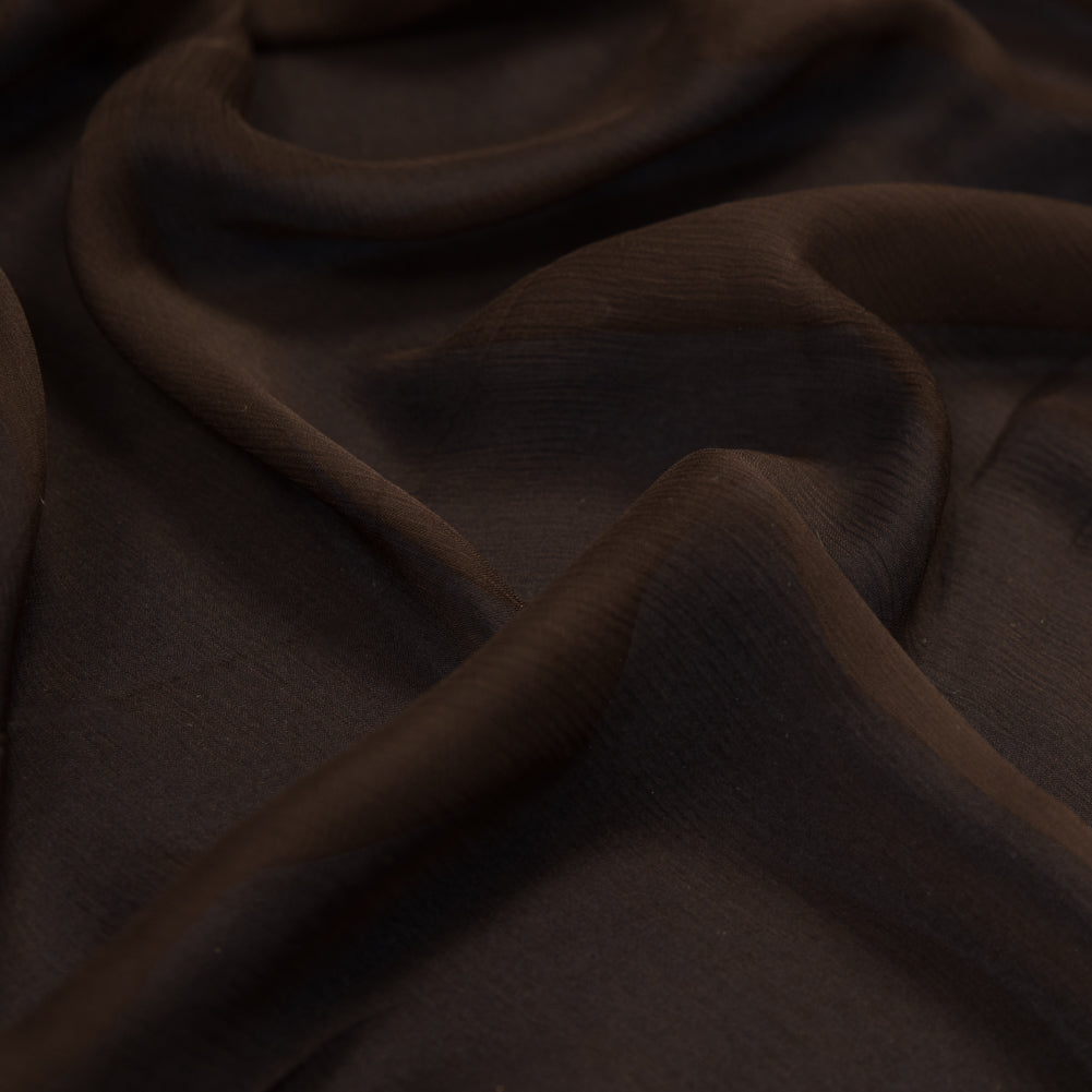 Chocolate Crinkled Silk Chiffon Full Chocolate Crinkled Silk Chiffon Full