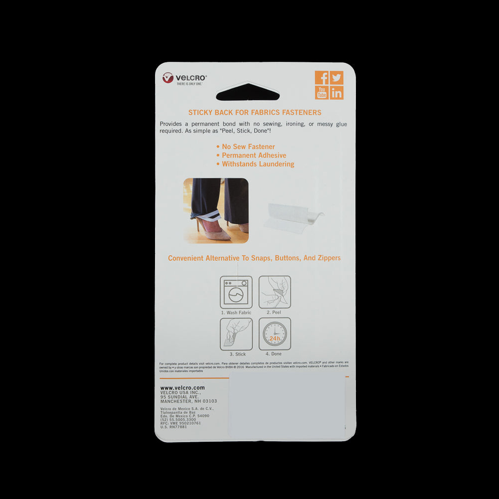 Rectangular White Sticky Back VELCRO® Tape - 6" x 4" Detail Rectangular White Sticky Back VELCRO® Tape - 6" x 4" Detail