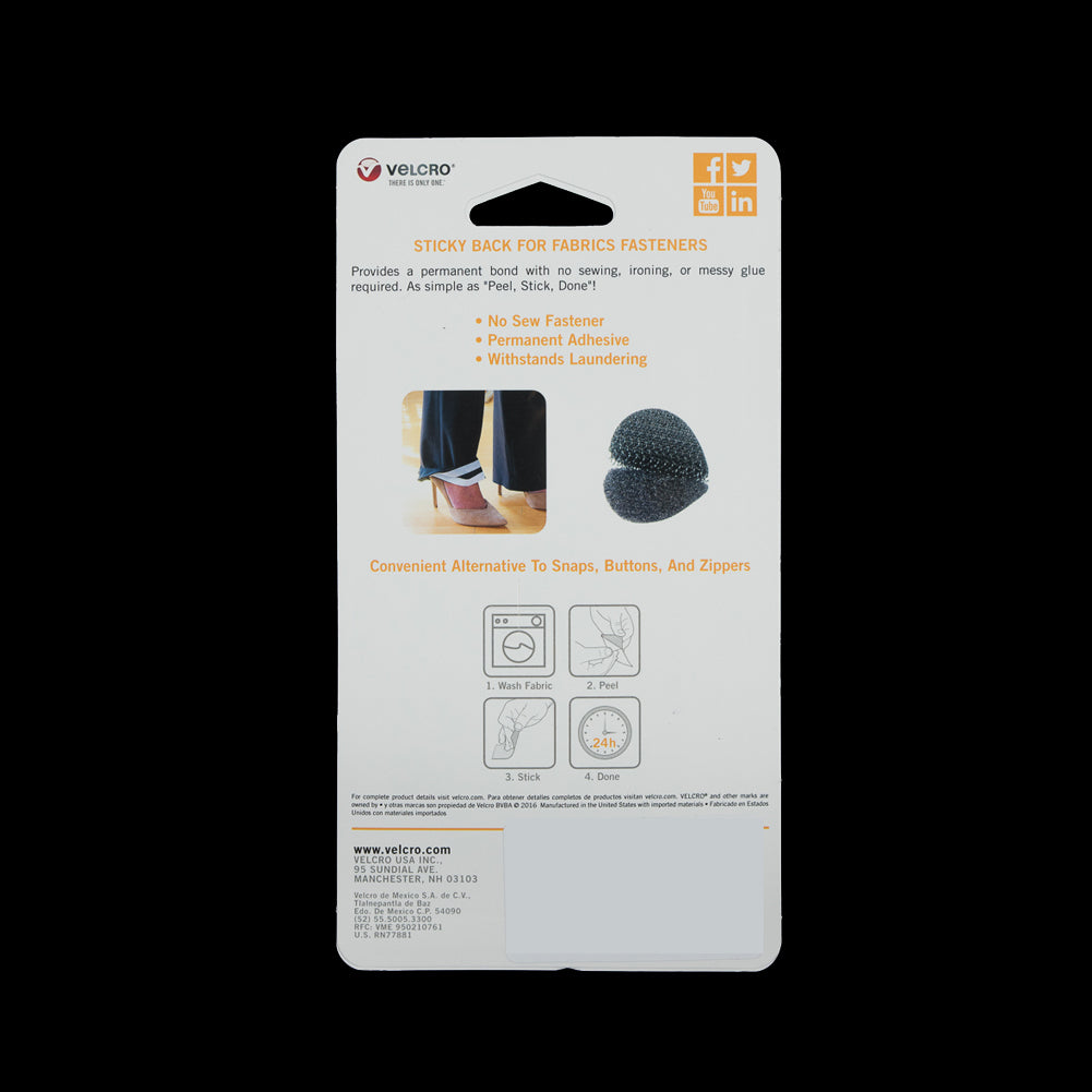 Oval Black Sticky Back VELCRO® Tape - 8 Sets Detail Oval Black Sticky Back VELCRO® Tape - 8 Sets Detail