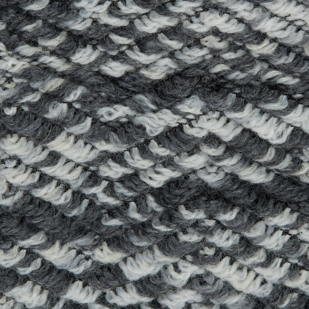 Wool Knit with Zig Zag Loops - Gray and White - Designer Deadstock Detail Wool Knit with Zig Zag Loops - Gray and White - Designer Deadstock Detail