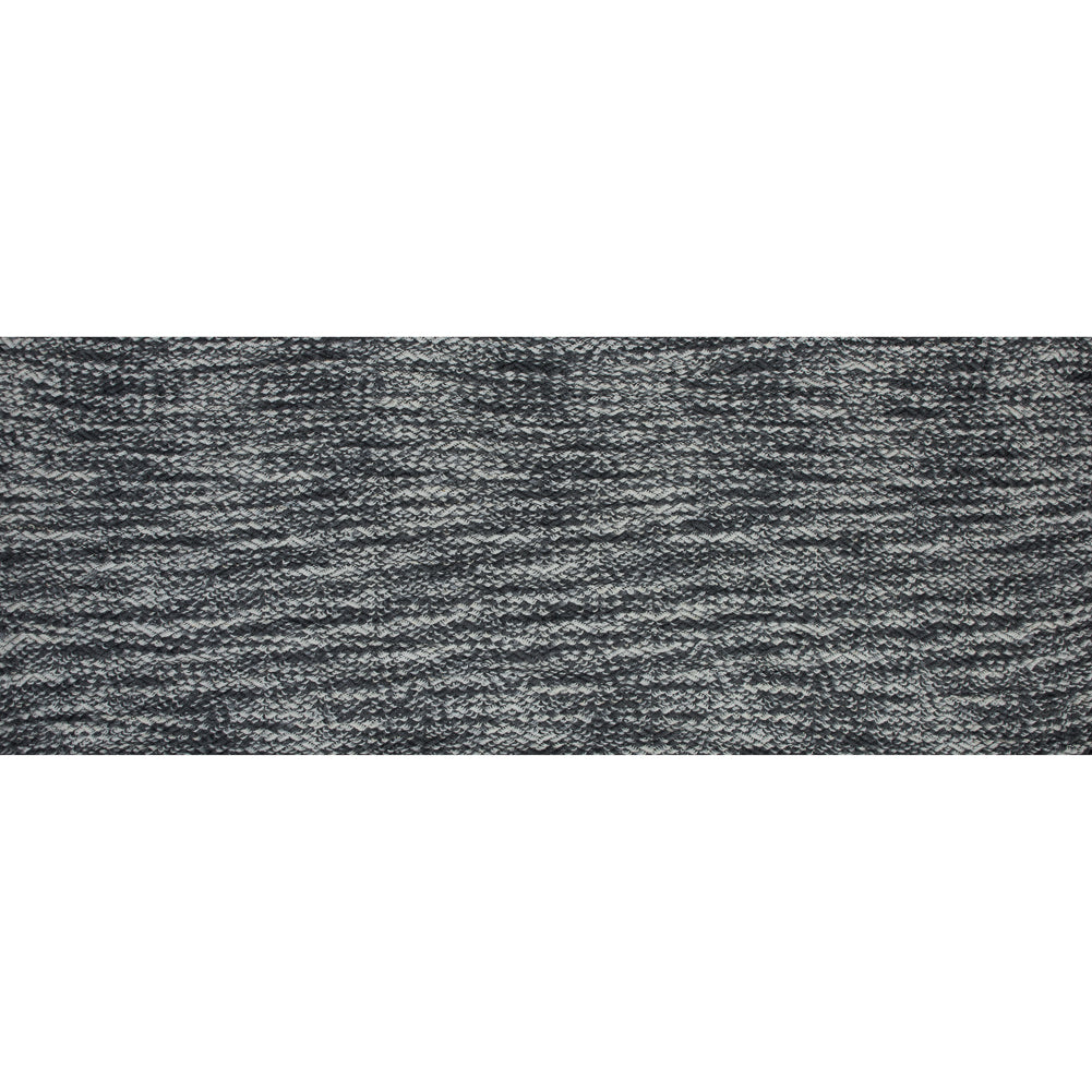 Wool Knit with Zig Zag Loops - Gray and White - Designer Deadstock Full Wool Knit with Zig Zag Loops - Gray and White - Designer Deadstock Full