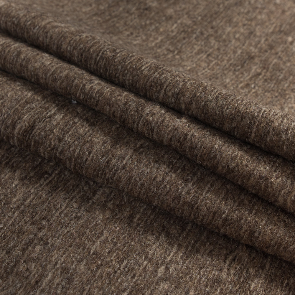 Wool Knit - Brown Striated - Designer Deadstock Folded Wool Knit - Brown Striated - Designer Deadstock Folded