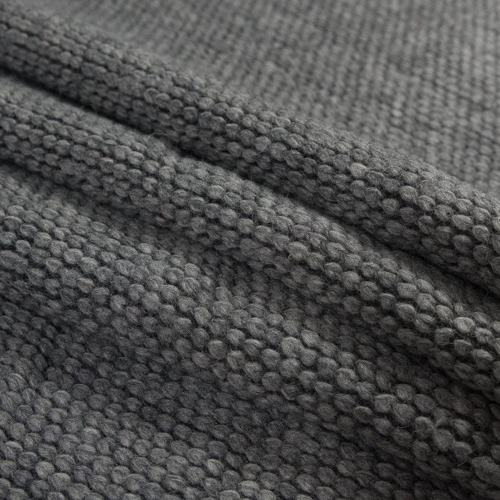 Chunky Wool Knit with Brushed Back - Gray - Designer Deadstock Folded Chunky Wool Knit with Brushed Back - Gray - Designer Deadstock Folded