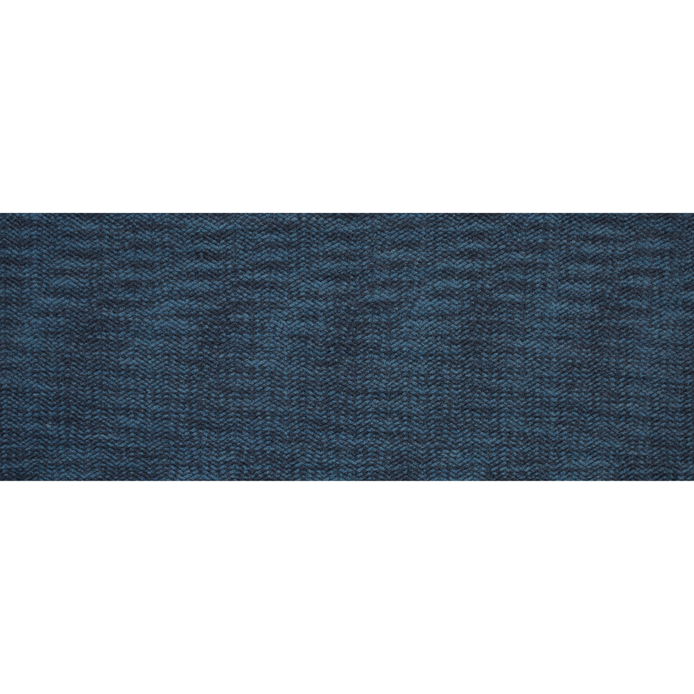 Wool Knit with Zig Zag Loops - Blue Marbled - Designer Deadstock Full Wool Knit with Zig Zag Loops - Blue Marbled - Designer Deadstock Full