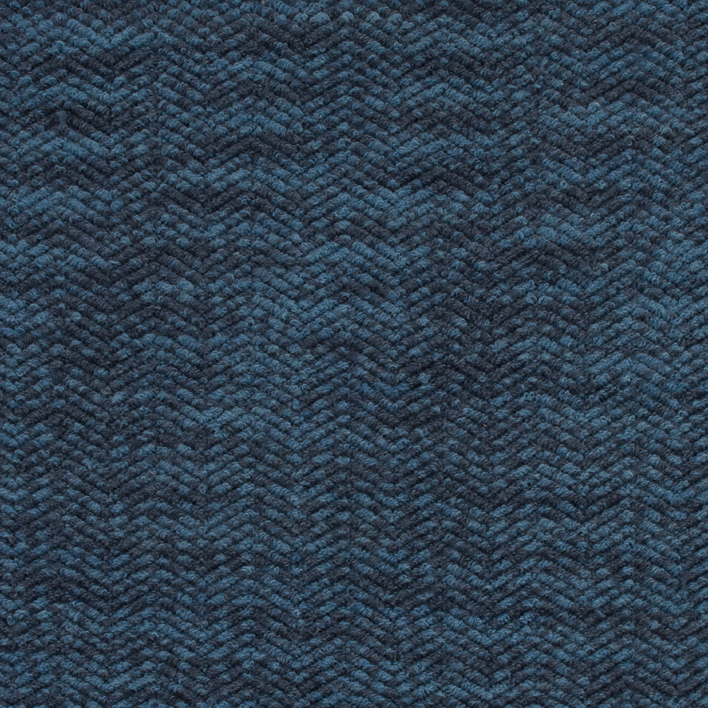 Wool Knit with Zig Zag Loops - Blue Marbled - Designer Deadstock Wool Knit with Zig Zag Loops - Blue Marbled - Designer Deadstock