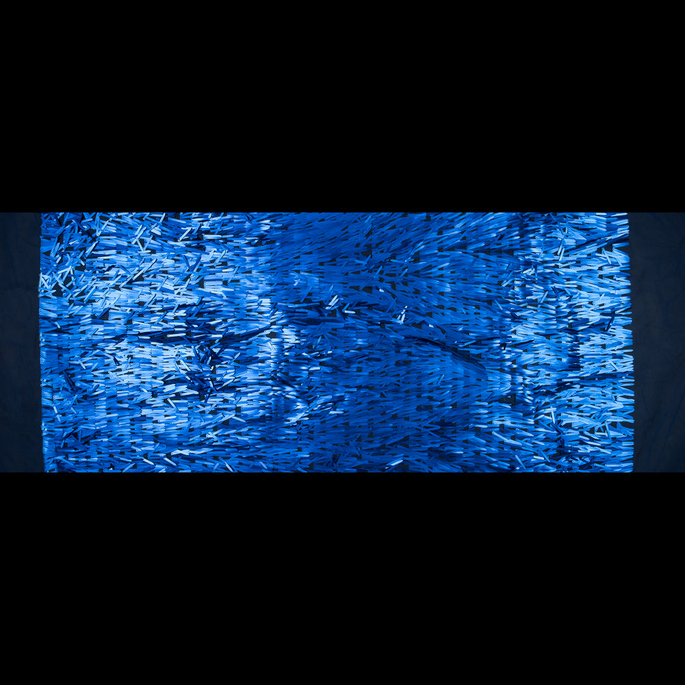 Soft Tulle with Fringe Sequins - Dull Royal Blue - Phryne Collection Folded Soft Tulle with Fringe Sequins - Dull Royal Blue - Phryne Collection Folded