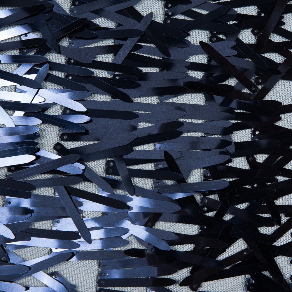 Soft Tulle with Fringe Sequins - Shiny Navy - Phryne Collection Full Soft Tulle with Fringe Sequins - Shiny Navy - Phryne Collection Full