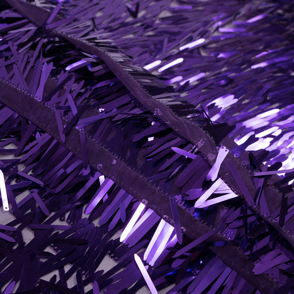 Soft Tulle with Fringe Sequins - Shiny Purple - Phryne Collection Detail Soft Tulle with Fringe Sequins - Shiny Purple - Phryne Collection Detail