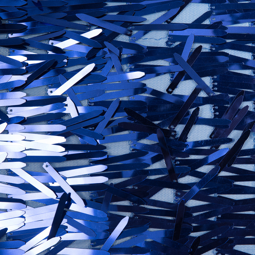 Soft Tulle with Fringe Sequins - Shiny Royal Blue - Phryne Collection Full Soft Tulle with Fringe Sequins - Shiny Royal Blue - Phryne Collection Full