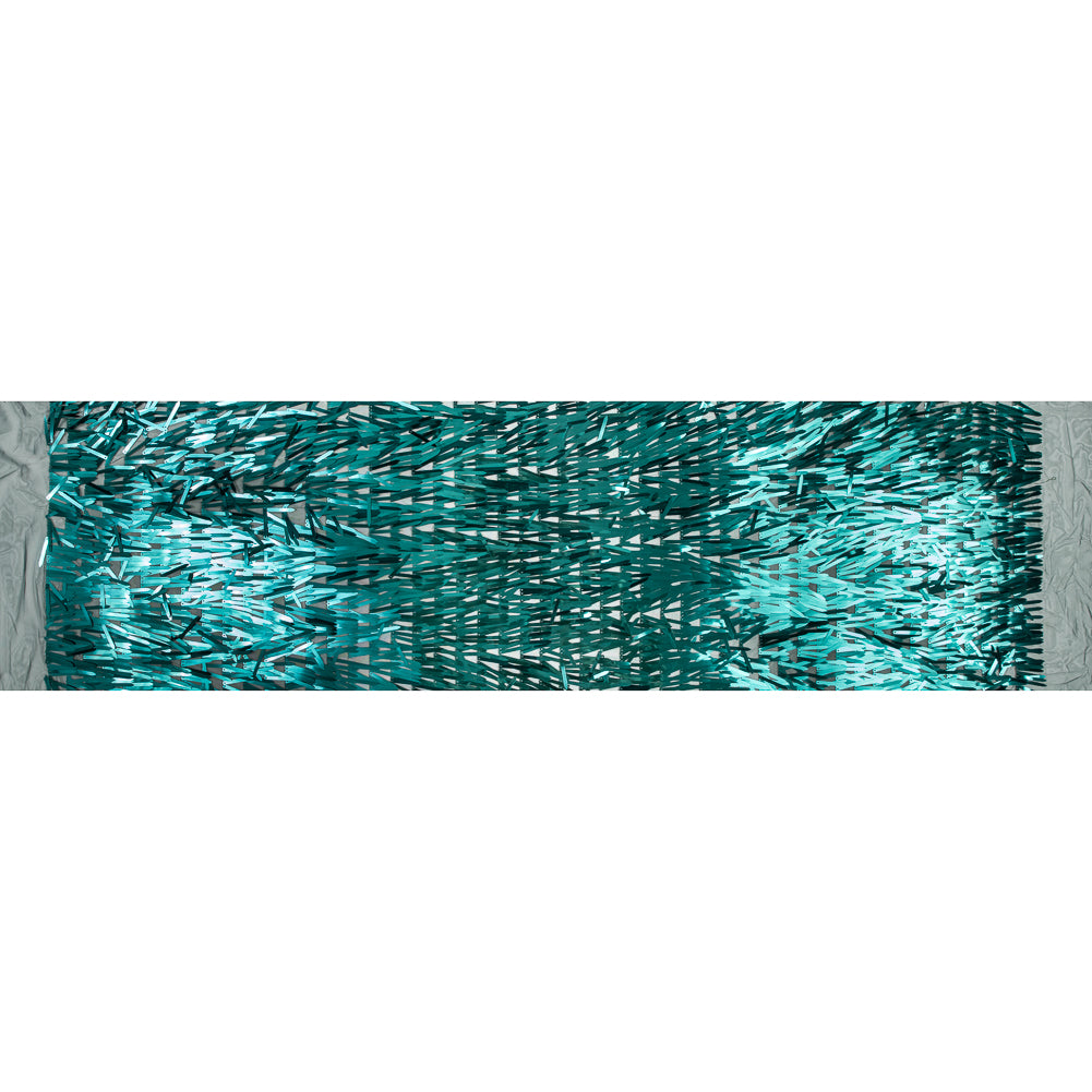 Soft Tulle with Fringe Sequins - Shiny Emerald - Phryne Collection Folded Soft Tulle with Fringe Sequins - Shiny Emerald - Phryne Collection Folded