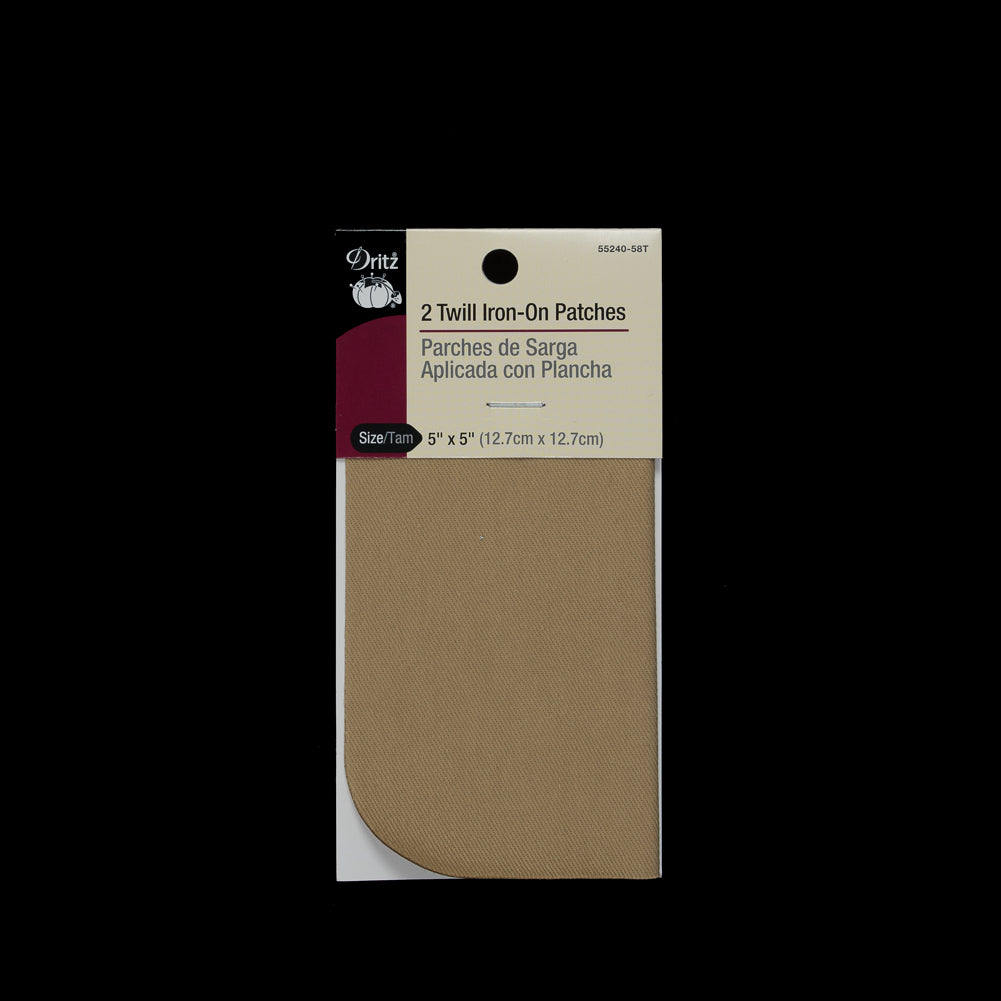 Dritz 2 Ct Khaki Twill Iron-On Patches - 5" x 5" Dritz 2 Ct Khaki Twill Iron-On Patches - 5" x 5"