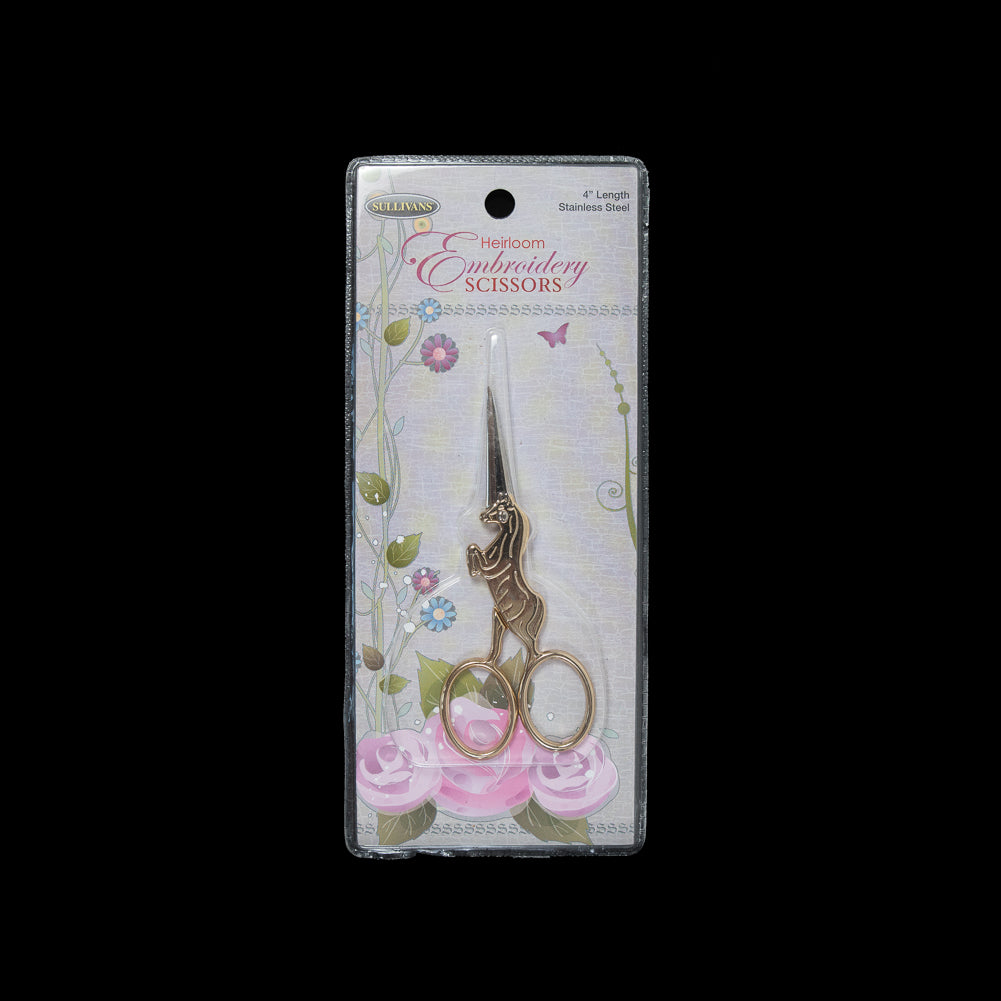 Sullivan's 4" Gold Unicorn Embroidery Scissors Detail