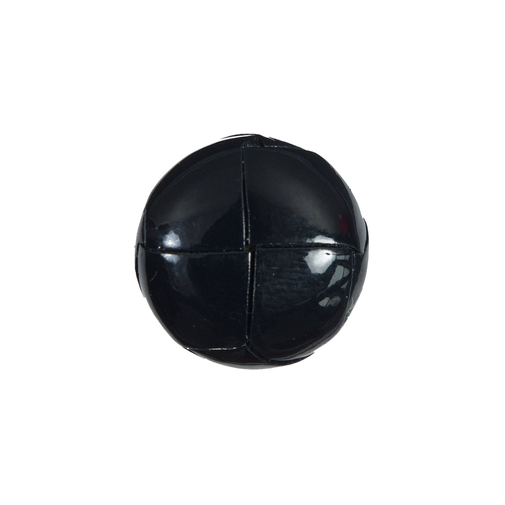 Dark Navy Glossy Leather Shank Back Button - 30L/19MM Dark Navy Glossy Leather Shank Back Button - 30L/19MM